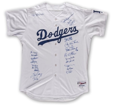 1981 Los Angeles Dodgers Team Signed Home Jersey (22 Signatures)